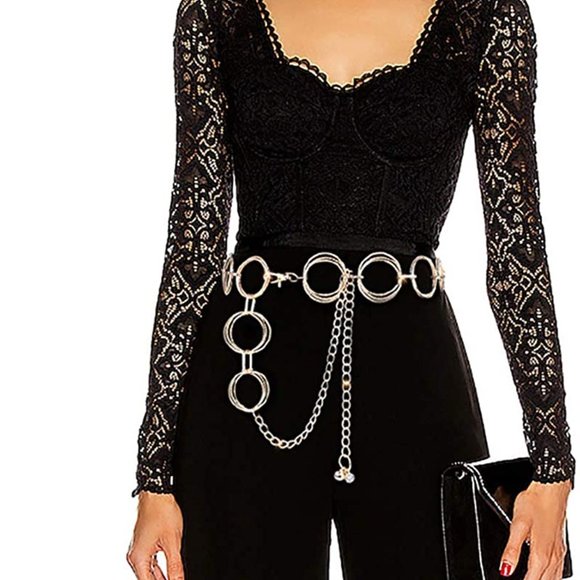 Ring Chain Belts Waist Belt Links for Women Metal main image 5